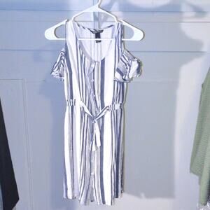 Striped Cold Shoulder Dress